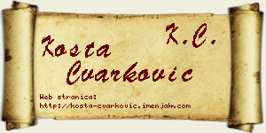 Kosta Čvarković vizit kartica
